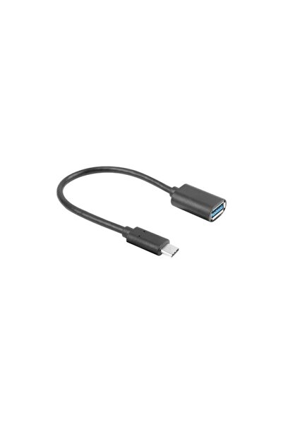 Lanberg Cablu adaptor AD-UC-UA-04 OTG USB-C tată USB-A mamă 15 cm negru