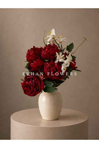 ERHAN FLOWERS KIRMIZI MİNELİ ŞAKAYIK 45CM (SAKSISIZ)