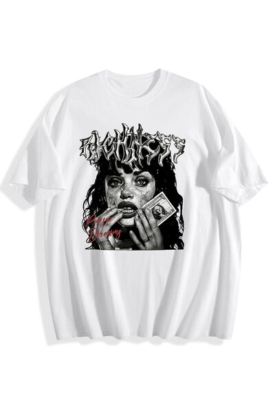 Generic Brand Gothic Woman with Money & Richness Text,back to school,everyday...