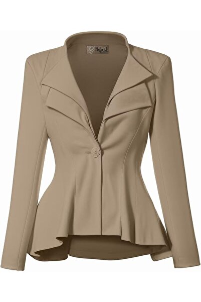 Hybrid & Company Women Double Notch Lapel Sharp Shoulder Pad Office Blazer | ...