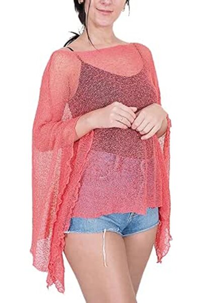IKATYARN Mimosa Ladies Crochet Poncho Lace Fish Net Batwing Wrap Beach Cover Up