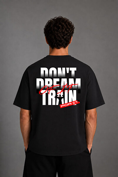 VSRN Μπλουζάκι Dont Dream Tasarım με στάμπα στην πλάτη, μαύρο, oversized