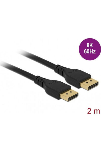 DELOCK Καλώδιο DisplayPort Αρσενικό - DisplayPort Αρσενικό 2μ Μαύρο (85910)