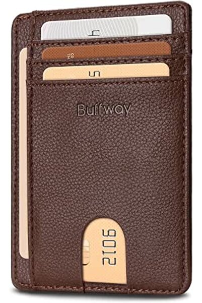 Buffway Mens RFID Blocking Slim Bifold Wallet Minimalist Leather Small Wallet...