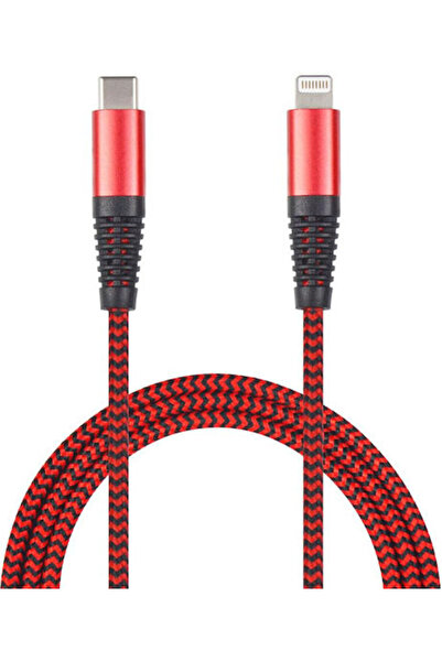 2go Πλεγμένο καλώδιο USB-C σε Lightning κόκκινο 1μ
