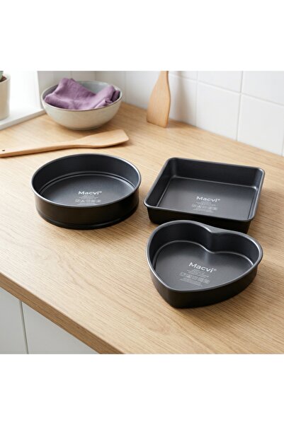 DeaL Set de 3 tăvi metalice de copt în diverse forme — Gătește cu stil 🍰 ✨