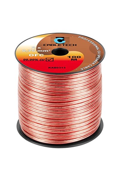 Lechpol Επαγγελματικό Καλώδιο Ηχείων OFC 2x0.75mm² Ρολό 100μ