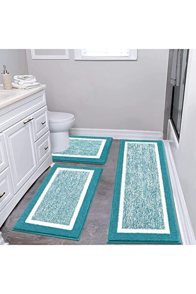 Pauwer Bathroom Rugs Sets 3 Piece Bathroom Shower Rugs with U-Shaped Contour ...