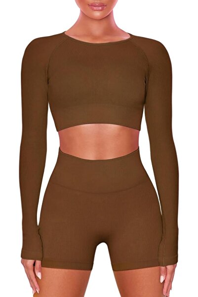 GENERAL Buttergene Women 1 Athleisure | Long Sleeve Crop Top, High Waist Legg...
