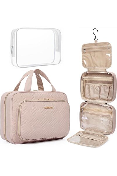 BAGSMART Toiletry Bag Hanging Travel Makeup Organizer with TSA Approved Trans...