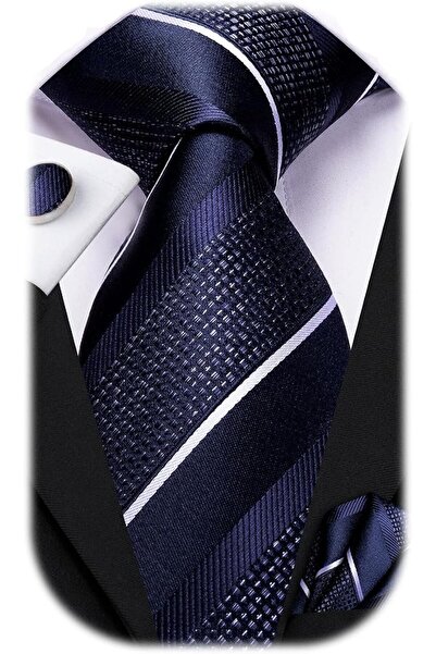 Dubulle Mens Paisely Silk Tie for Men Necktie and Pocket Square Set