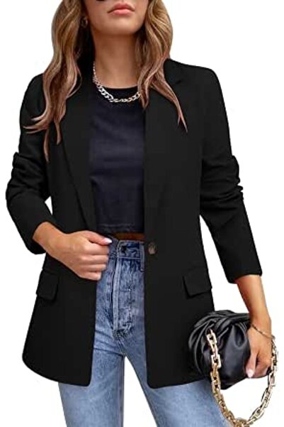 Crazyflie CRAZY GRID Womens Casual Blazer Jacket Long Sleeve Open Front Work ...