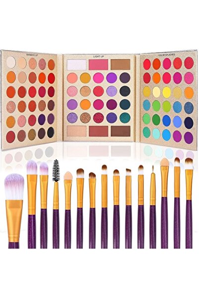 Ucanbe Eyeshadow Palette with 15Pcs Brushes Makeup Set, Pigmented 86 Colors M...