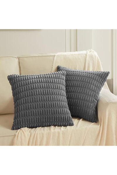 Fancy Homi 2 Packs Dusty Blue Decorative Throw Pillow Covers 18x18 Inch for L...