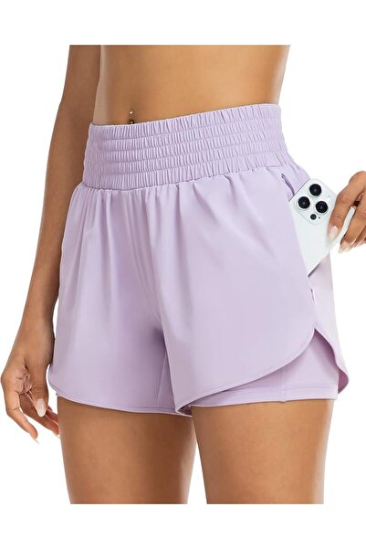 GENERAL YEZII Womens High Waist Running Shorts Athletic Workout Quick Dry Sho...