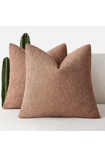 GENERAL Foindtower Pack of 2 Textured Boucle Throw Pillow Covers Accent Solid...