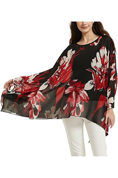 GENERAL Wiiiwish Women's Loose Solid Long Batwing Sheer Chiffon Caftan Wrap P...