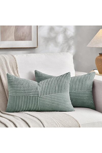 Fancy Homi عبوتان من أغطية الوسائد الزخرفية بلون التان مقاس 12×20 بوصة لغرفة ...