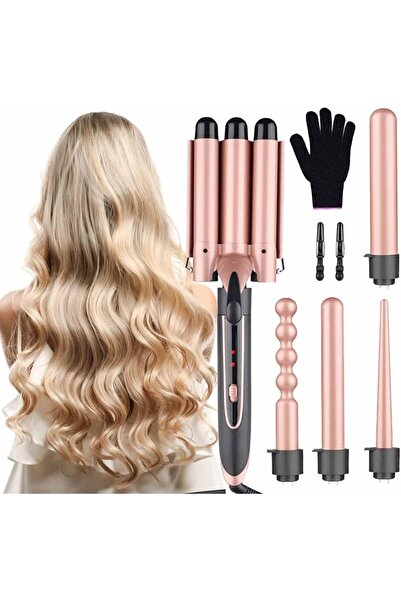 ROEOLNIL Curling Iron - 3 Barrel Hair Crimper Iron - 5 in 1 Curling Wand Hair...