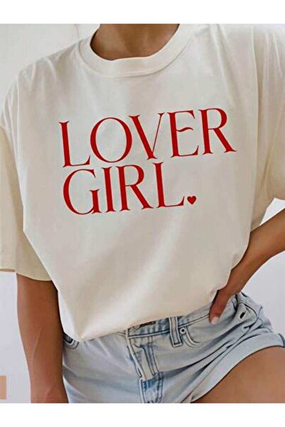 23ERVA Summer Outfit Women, Lover Girl Text Funny Vintage T-Shirt, Loose And ...