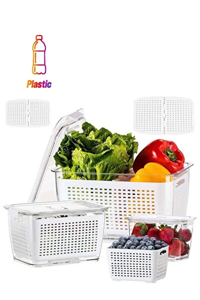 Arabest Refrigerator Organizer,Vegetable Fruit Storage Containers,BPA-Free Fr...