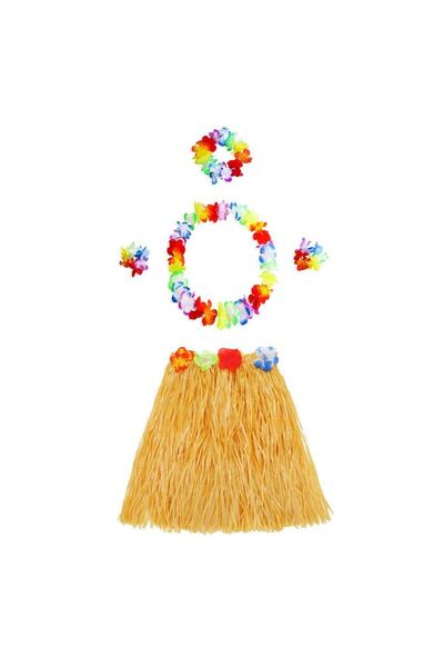 naque Adult and child matching luau aloha hawaiian orange skirt and colorful ...