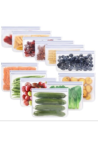 Paporich Reusable Food Storage Bags,12 Pack BPA FREE Freezer Bags,Leakproof R...