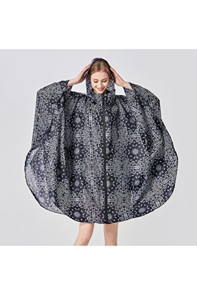 STARSTAR Blue-green lightweight waterproof hooded poncho.