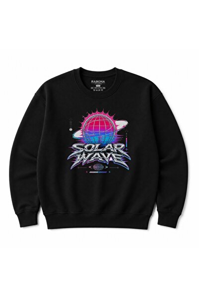 Rabona Fashion Φούτερ με στάμπα Cosmic Cyber Y2K Energy με λαιμόκοψη ποδηλάτου