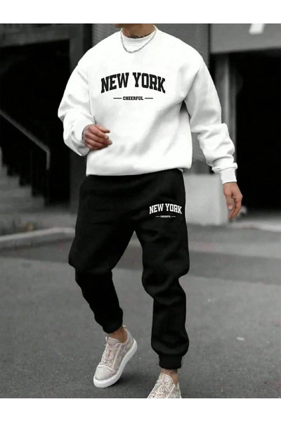 PAVRO Sweatshirt Tracksuit Set Oversize Shaped Comfortable Fit Quality Fabric