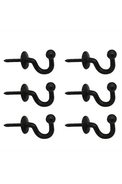 Morvena Picks 6 cârlige de perete | Aliaj de zinc negru | 6,1 cm | Montare cu...