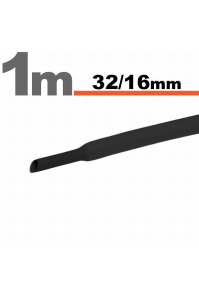 Alista Home Black heat shrink tube 32/16 mm, electrical cable insulation tube...