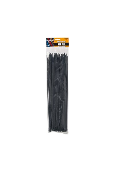Alista Home Plastic Cable Ties, 390x4.6 mm, Self-Locking Nylon, Black, 100 pcs