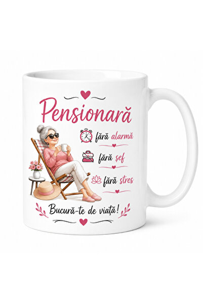Generic Brand Cana cadou pentru Pensionara, Fara alarma, fara sef, fara stres...