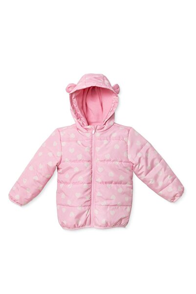 ebebek Hello Baby HelloBaby Kız Bebek Mont Kalp Baskılı Fermuarlı Kapüşonlu U...
