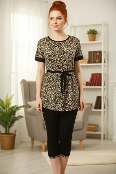 Mariposa Secret Hmd Women's Leopard Printed Leggings Suit 60009