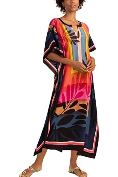 YouKD Women's Pirnt Floral Long Kaftan Maxi Dress Pluse Size Bikini Beach Cov...