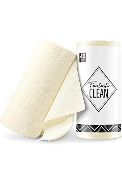 FantastiCLEAN Microfiber Cleaning Cloth Roll -40 Pack, Tear Away Microfiber T...