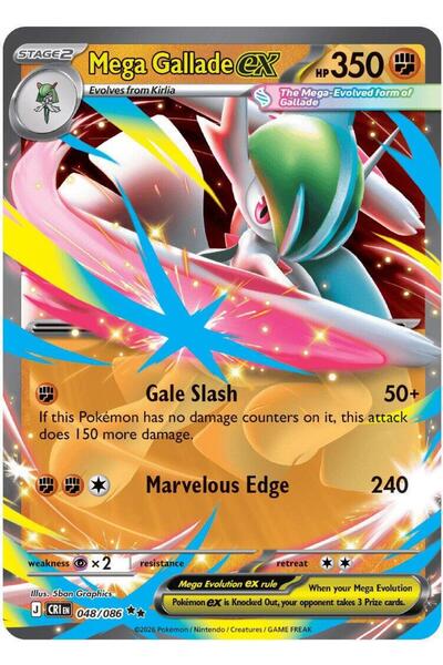 Pokemon TCG Mega Gallade Ex # 48 Pokemon Chaos Rising Original Card