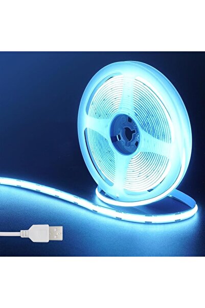 GENERAL شريط إضاءة LED بتقنية COB بجهد 5 فولت USB، 9.84 قدم/3 متر، أزرق ثلجي،...