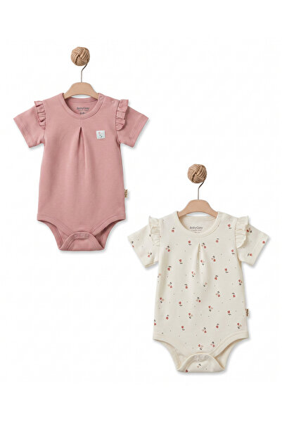 BabyCosy Organic Wear 100% Organic Cotton, 2-Piece Baby Girl Bodysuit Set, Fl...