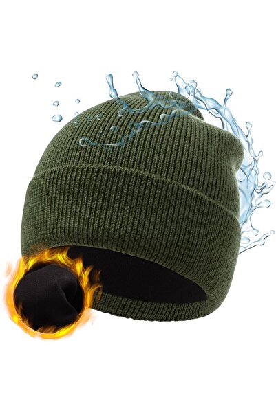Ztl L/XL/XXL Waterproof Merino Wool Beanie Fleece Lined Large Winter Hat for ...