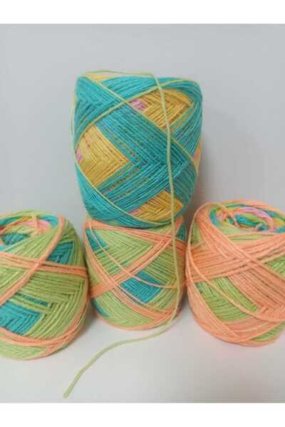 İPEK YÜN İPLİK DÜNYASI Wool Acrylic Color Transitioning Batik Knitting Yarn 4...