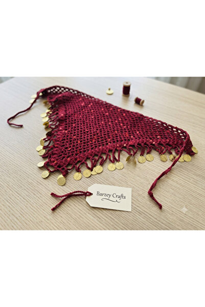 Barzey crafts باندانا مطرزة بالترتر مصنوعة يدويًا - إكسسوار شعر بوهيمي أنيق ص...