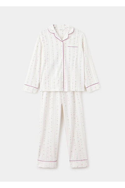 MANGO Kids Çiçek desenli pijama seti