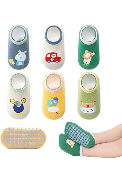 Goodern 6 Pairs Baby Non-Skid Grip Socks,Toddler Anti-Skid Slipper Crew Socks...