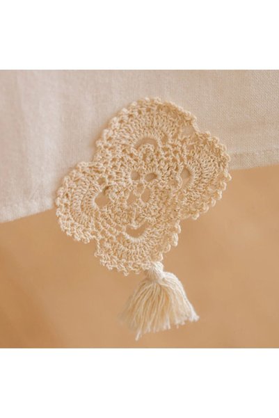 LC Waikiki Ecru Embroidered Tassel Runner - 45X150 cm