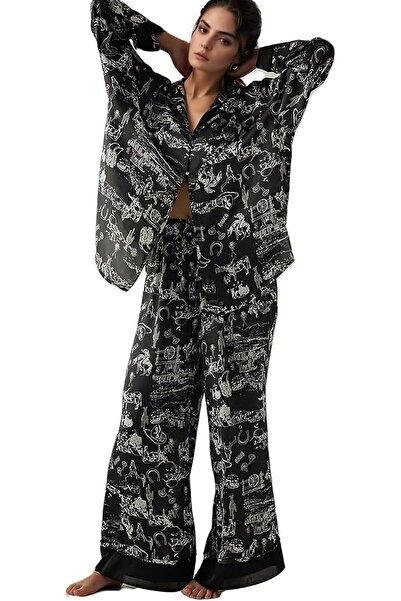 GENERAL Yimoon Satin Pajama Set for Women Silk Pajamas Set 2 Piece Floral Cut...