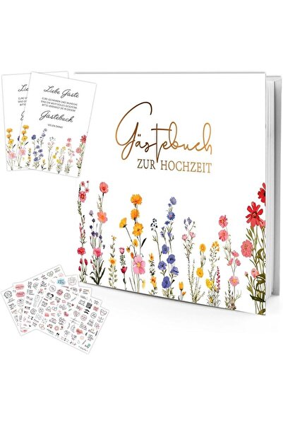 GENERAL Premium Wedding Guest Book Vintage - DIY Wedding Guest Book with Stic...