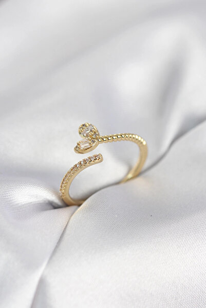 SORA GROUP Gold Color Brass Tail Heart Model Women's Ring